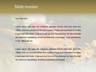 A Wooden Spoon Filled With Yellow Powder Next To Vegetables PowerPoint Template