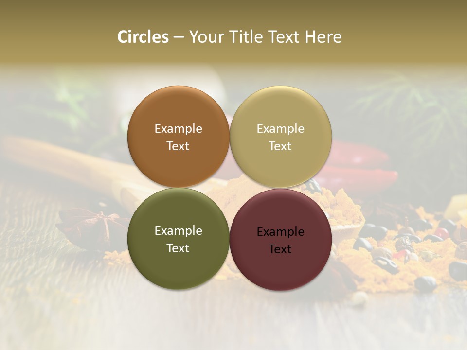 A Wooden Spoon Filled With Yellow Powder Next To Vegetables PowerPoint Template