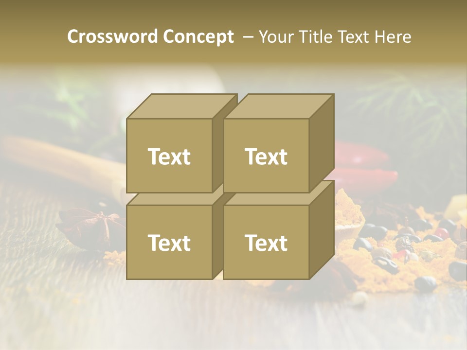 A Wooden Spoon Filled With Yellow Powder Next To Vegetables PowerPoint Template