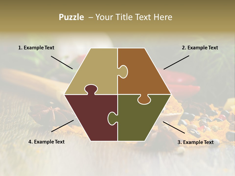 A Wooden Spoon Filled With Yellow Powder Next To Vegetables PowerPoint Template