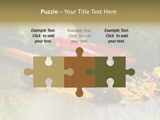 A Wooden Spoon Filled With Yellow Powder Next To Vegetables PowerPoint Template