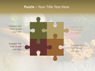 A Wooden Spoon Filled With Yellow Powder Next To Vegetables PowerPoint Template