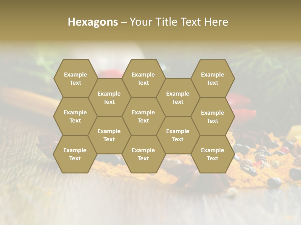 A Wooden Spoon Filled With Yellow Powder Next To Vegetables PowerPoint Template