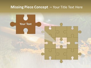 A Wooden Spoon Filled With Yellow Powder Next To Vegetables PowerPoint Template