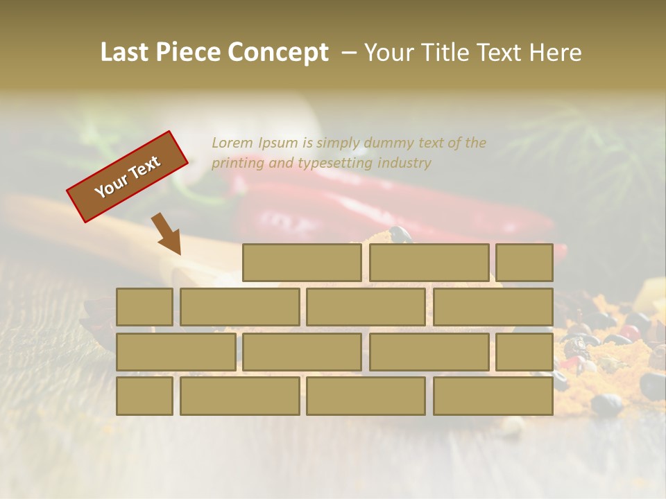 A Wooden Spoon Filled With Yellow Powder Next To Vegetables PowerPoint Template