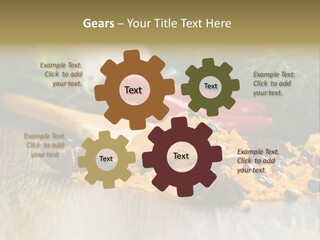 A Wooden Spoon Filled With Yellow Powder Next To Vegetables PowerPoint Template