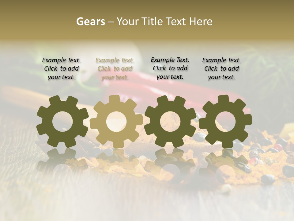 A Wooden Spoon Filled With Yellow Powder Next To Vegetables PowerPoint Template