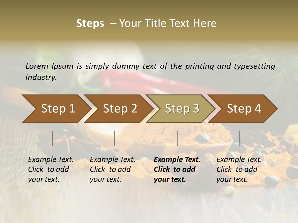 A Wooden Spoon Filled With Yellow Powder Next To Vegetables PowerPoint Template