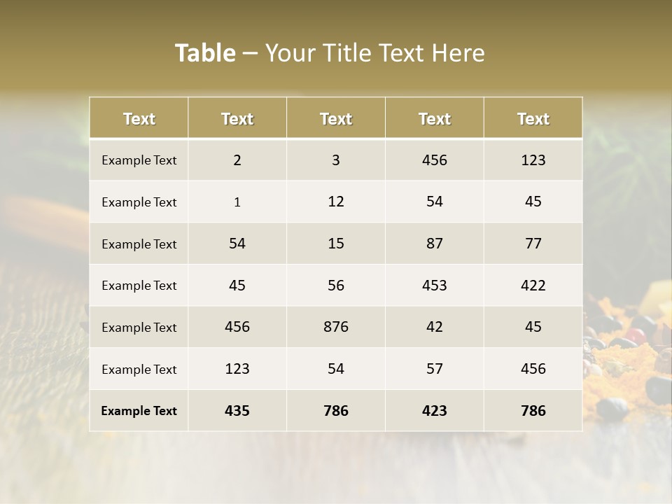 A Wooden Spoon Filled With Yellow Powder Next To Vegetables PowerPoint Template
