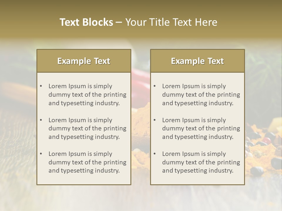 A Wooden Spoon Filled With Yellow Powder Next To Vegetables PowerPoint Template
