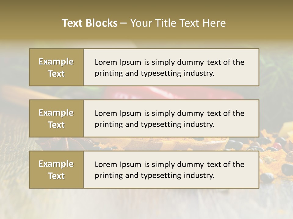 A Wooden Spoon Filled With Yellow Powder Next To Vegetables PowerPoint Template