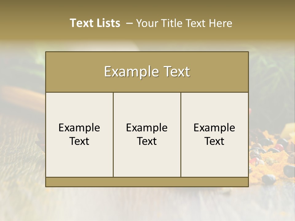 A Wooden Spoon Filled With Yellow Powder Next To Vegetables PowerPoint Template