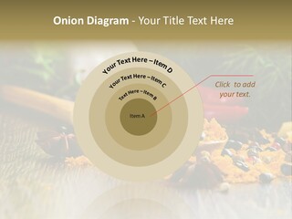 A Wooden Spoon Filled With Yellow Powder Next To Vegetables PowerPoint Template