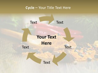 A Wooden Spoon Filled With Yellow Powder Next To Vegetables PowerPoint Template