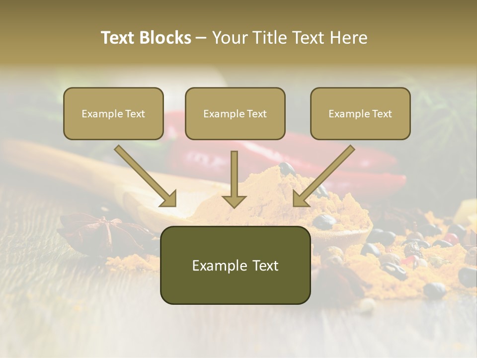 A Wooden Spoon Filled With Yellow Powder Next To Vegetables PowerPoint Template