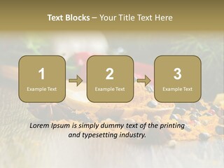 A Wooden Spoon Filled With Yellow Powder Next To Vegetables PowerPoint Template