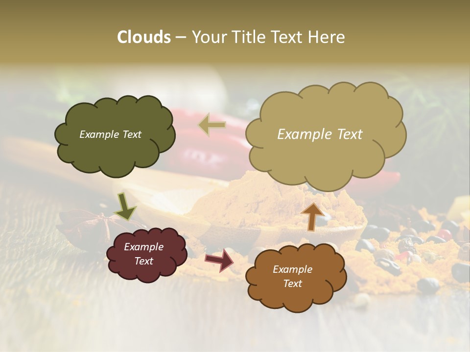 A Wooden Spoon Filled With Yellow Powder Next To Vegetables PowerPoint Template