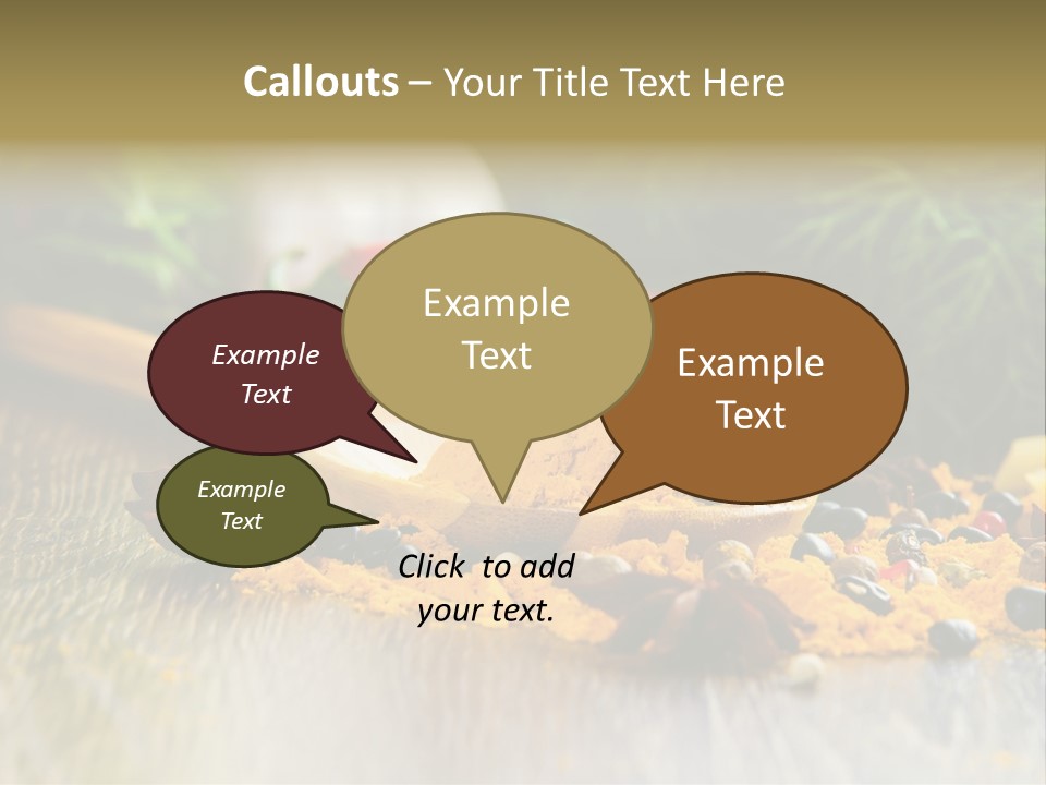 A Wooden Spoon Filled With Yellow Powder Next To Vegetables PowerPoint Template