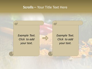 A Wooden Spoon Filled With Yellow Powder Next To Vegetables PowerPoint Template