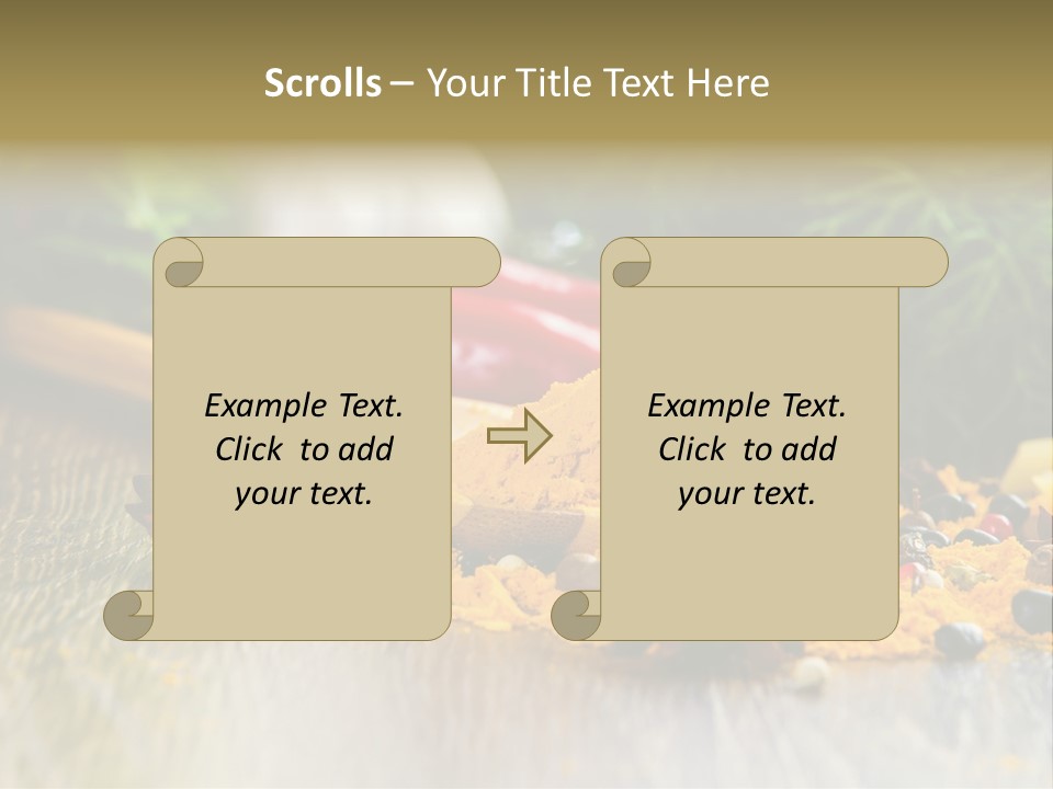 A Wooden Spoon Filled With Yellow Powder Next To Vegetables PowerPoint Template