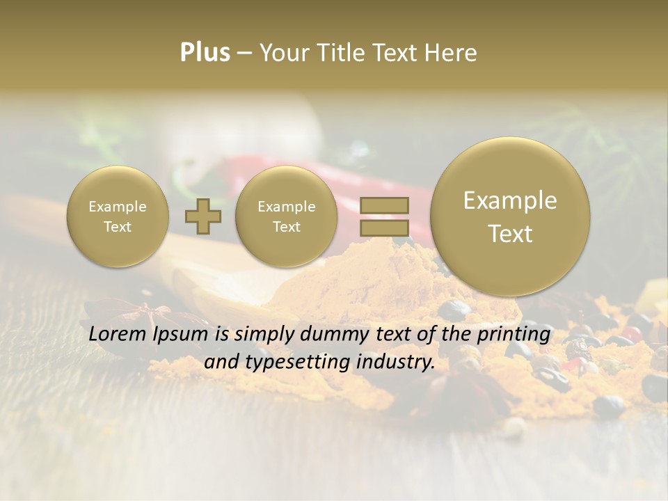 A Wooden Spoon Filled With Yellow Powder Next To Vegetables PowerPoint Template
