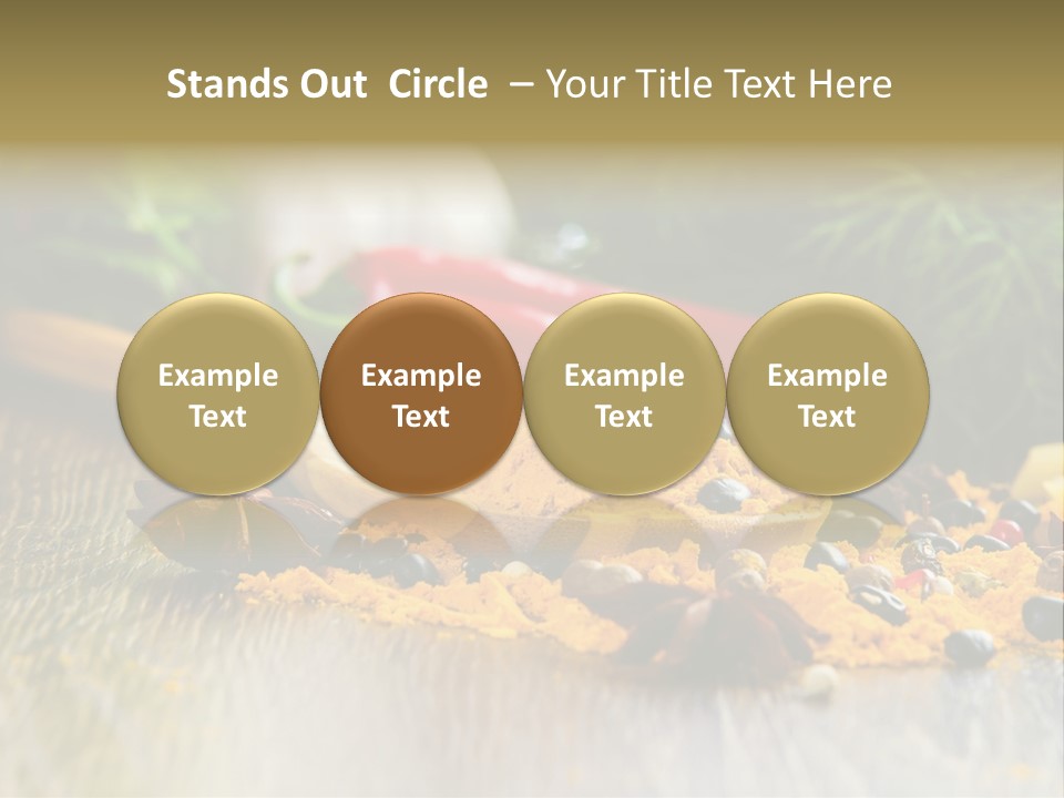 A Wooden Spoon Filled With Yellow Powder Next To Vegetables PowerPoint Template