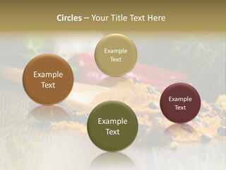 A Wooden Spoon Filled With Yellow Powder Next To Vegetables PowerPoint Template