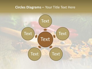 A Wooden Spoon Filled With Yellow Powder Next To Vegetables PowerPoint Template