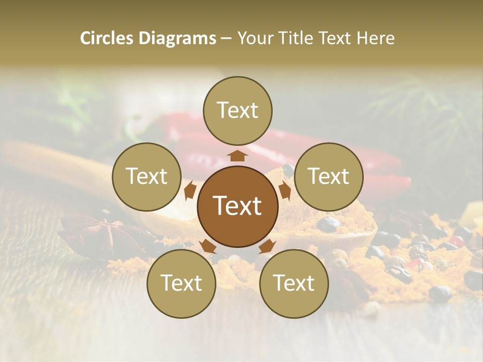 A Wooden Spoon Filled With Yellow Powder Next To Vegetables PowerPoint Template