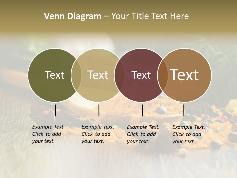 A Wooden Spoon Filled With Yellow Powder Next To Vegetables PowerPoint Template