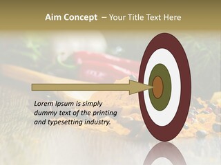 A Wooden Spoon Filled With Yellow Powder Next To Vegetables PowerPoint Template