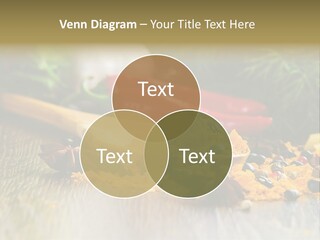 A Wooden Spoon Filled With Yellow Powder Next To Vegetables PowerPoint Template