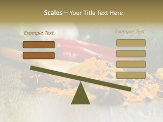 A Wooden Spoon Filled With Yellow Powder Next To Vegetables PowerPoint Template