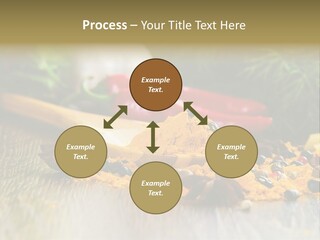 A Wooden Spoon Filled With Yellow Powder Next To Vegetables PowerPoint Template