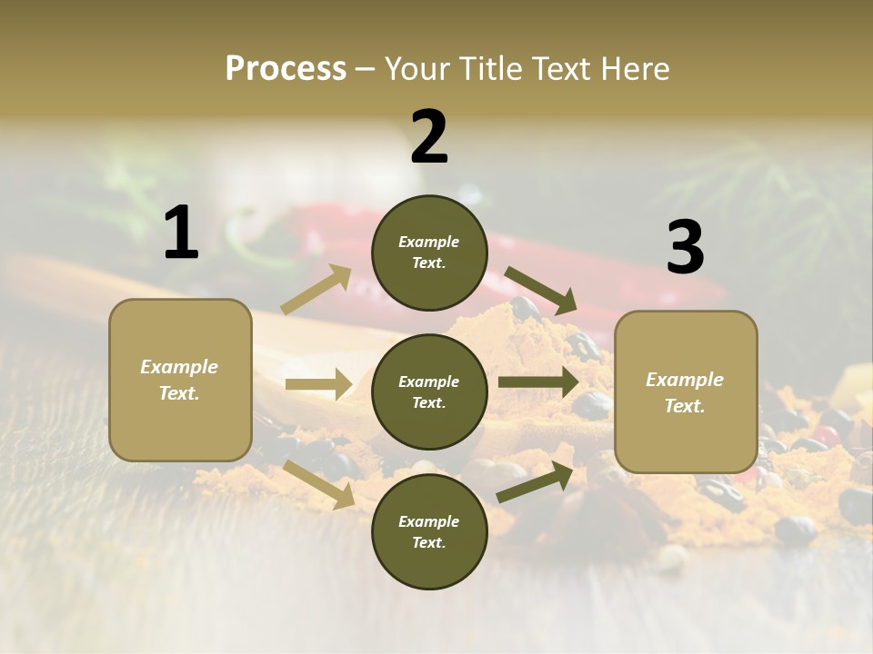 A Wooden Spoon Filled With Yellow Powder Next To Vegetables PowerPoint Template