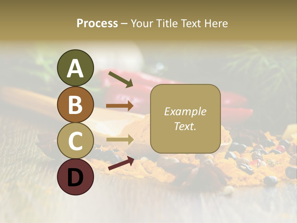 A Wooden Spoon Filled With Yellow Powder Next To Vegetables PowerPoint Template