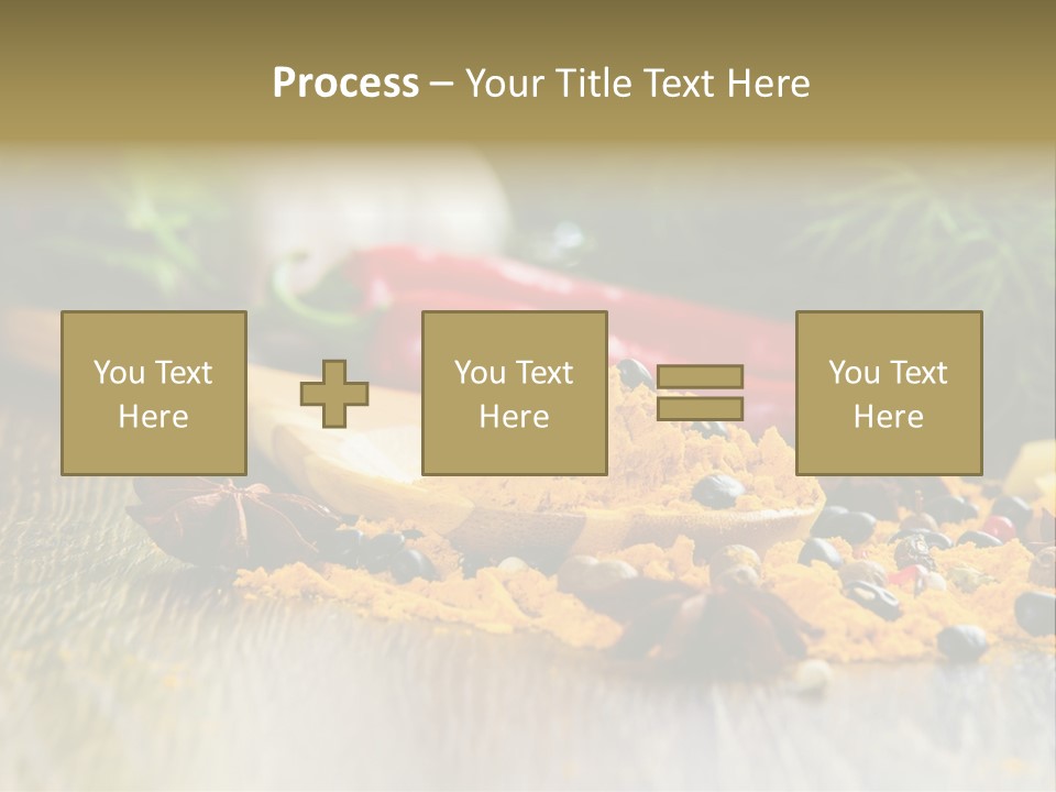 A Wooden Spoon Filled With Yellow Powder Next To Vegetables PowerPoint Template