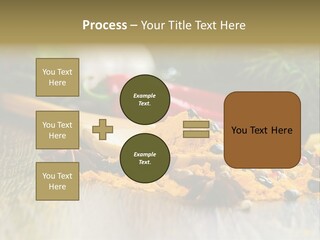 A Wooden Spoon Filled With Yellow Powder Next To Vegetables PowerPoint Template