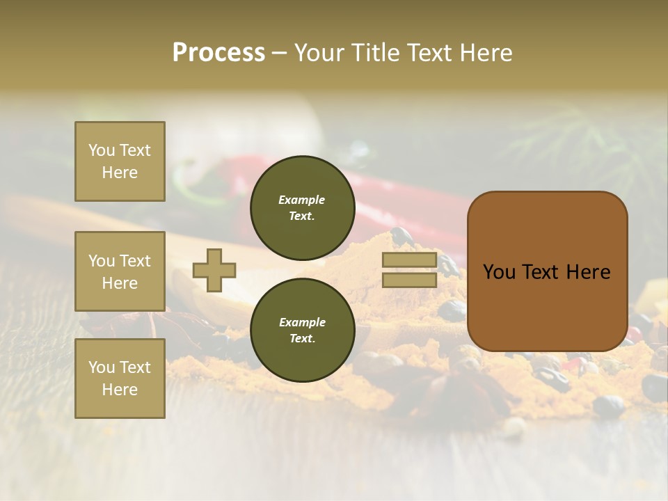 A Wooden Spoon Filled With Yellow Powder Next To Vegetables PowerPoint Template