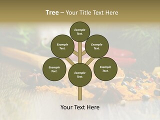 A Wooden Spoon Filled With Yellow Powder Next To Vegetables PowerPoint Template