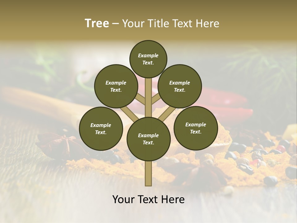 A Wooden Spoon Filled With Yellow Powder Next To Vegetables PowerPoint Template