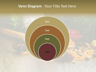 A Wooden Spoon Filled With Yellow Powder Next To Vegetables PowerPoint Template