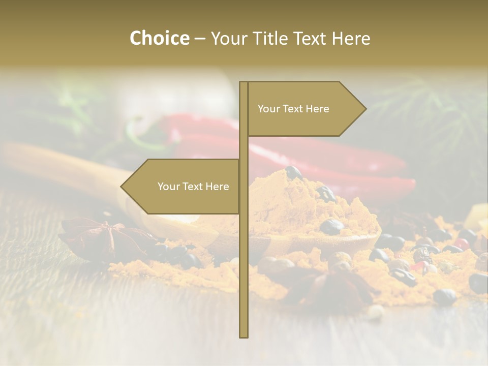 A Wooden Spoon Filled With Yellow Powder Next To Vegetables PowerPoint Template