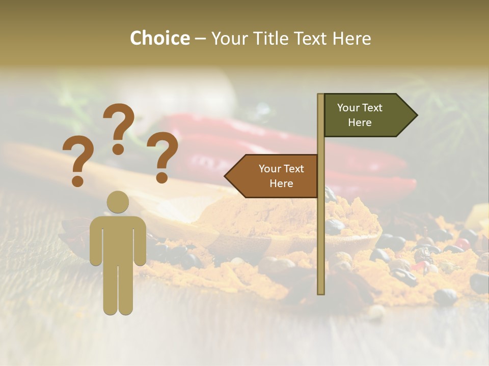 A Wooden Spoon Filled With Yellow Powder Next To Vegetables PowerPoint Template