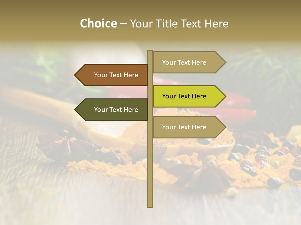 A Wooden Spoon Filled With Yellow Powder Next To Vegetables PowerPoint Template