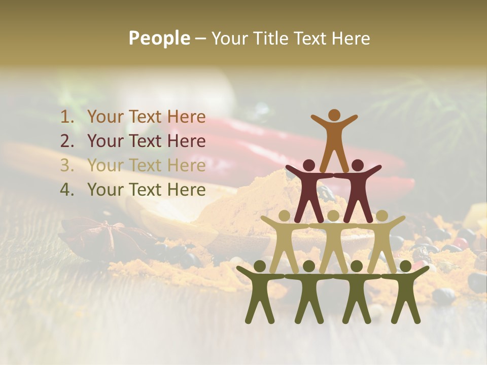 A Wooden Spoon Filled With Yellow Powder Next To Vegetables PowerPoint Template