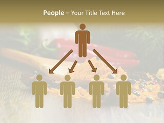 A Wooden Spoon Filled With Yellow Powder Next To Vegetables PowerPoint Template
