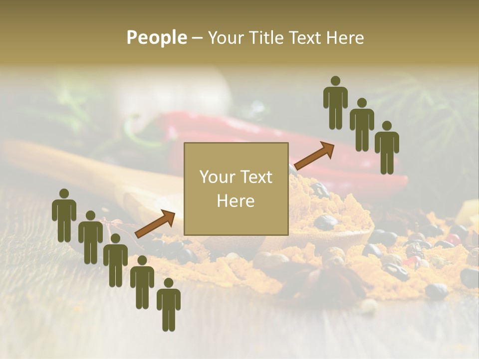 A Wooden Spoon Filled With Yellow Powder Next To Vegetables PowerPoint Template