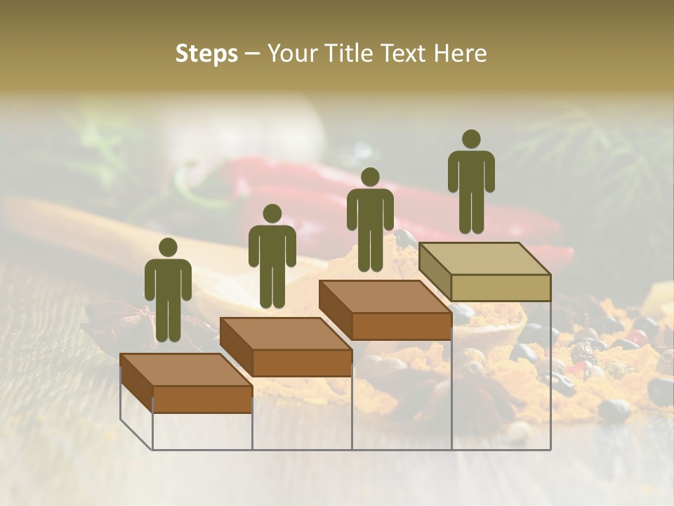 A Wooden Spoon Filled With Yellow Powder Next To Vegetables PowerPoint Template