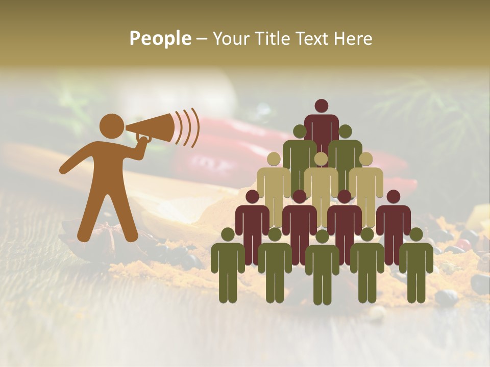 A Wooden Spoon Filled With Yellow Powder Next To Vegetables PowerPoint Template